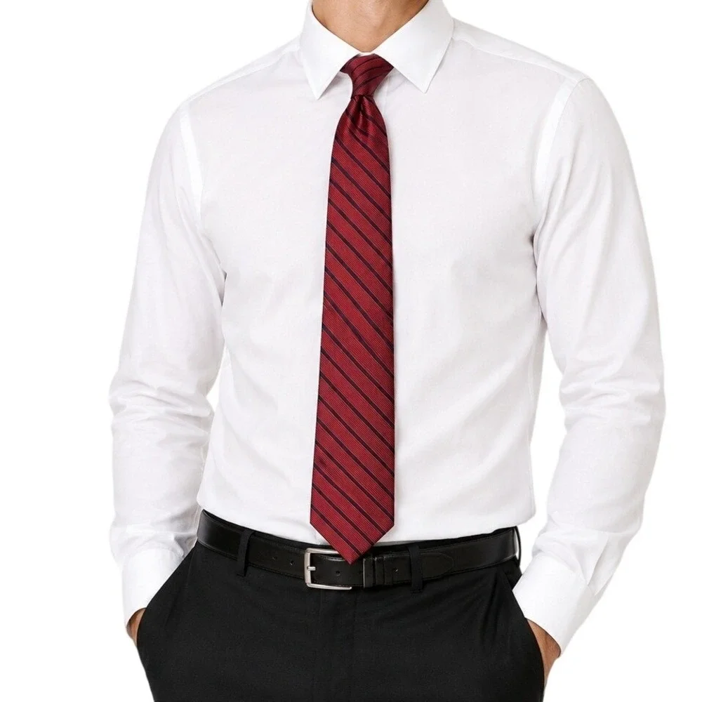 Lauren‎ Ralph Lauren Silk Red Navy Blue Repp Stripe Tie